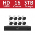 LaView 16 Channel 1080p IP NVR with (8) 1080p Bullet Cameras and a 3TB HDD
