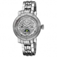 Akribos XXIV Women's Diamond Stainless Steel Silver-Tone Bracelet Watch