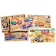 TS Shure Construction Vehicles 4 Large Puzzles in Wooden Box