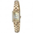 Seiko Women's Tressia Solar Diamond Accent Dress SUP330 Gold-Tone Watch