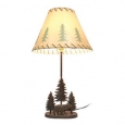 Cast Iron Bear In The Forest Table Lamp 24 1/2 Inches High - Brown