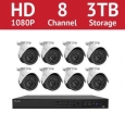 LaView 8 Channel 1080p IP NVR with (8) 1080p Bullet Cameras and a 3TB HDD