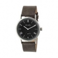 Simplify 5100 Leather Band Watch Charcoal Leather/Silver/Black
