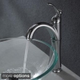 KRAUS Riviera Single Hole Single-Handle Vessel Bathroom Faucet with Matching Pop-Up Drain in Chrome