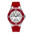 Invicta Women's 0701 'Angel' Stainless Steel Chronograph Dial Red Silicone Strap Watch