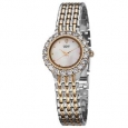Burgi Women's Swiss Quartz Crystal-Accented Two-Tone Bracelet Watch