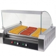 Commercial 7-Roller Stainless Steel Hotdog Machine Silver