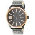 Diesel Men's Rasp DZ1841 Rose-Gold Leather Japanese Quartz Fashion Watch