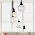 Deeni Edison 5-light Adjustable-length Pendant Lamp with Edison Bulbs