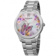 Akribos XXIV Women's Quartz Swarovski Crystal Silver-Tone Stainless Steel Bracelet Watch