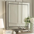 Brinkley Dark Brown Trim Mirrored Frame Square Accent Wall Mirror by iNSPIRE Q Bold