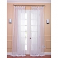 Exclusive Fabrics White Poly Voile Sheer Curtain Panel Pair