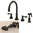 Oil Rubbed Bronze 4-hole Kitchen Faucet and Sprayer