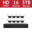 LaView 16 Channel 1080p IP NVR with (8) 1080p Dome Cameras and a 3TB HDD