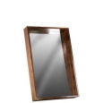 Rectangular Wall Mirror with Protruding Frame- Medium- Brown