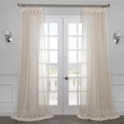 Exclusive Fabrics Linen Open Weave Cream Sheer Curtain Panel