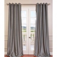 Exclusive Fabrics Textured Dupioni Faux Silk Grommet 84-inch Blackout Grommet Curtain Panel