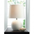 Textured White Ceramic Table Lamp (As Is Item)