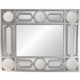 Grey Glass/Plastic 29.5-inch Geometric Openwork Rectangular Wall Mirror