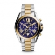 Michael Kors Women's MK5976 Bradshaw Chronograph Blue Dial Two-Tone Stainless Steel Bracelet Watch