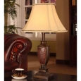 Antique Brushed Red Table Lamp (Set of 2)
