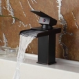 Elite Oil Rubbed Bronze Water Fall Design Single Lever Basin Sink Faucet