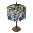 River of Goods 30-inch Tall Stained Glass Tiffany-inspired Grand Wisteria Table Lamp with Tree Trunk Base