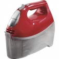 Hamilton Beach Red 6 Speed Hand Mixer with Snap-on Case