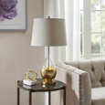 Madison Park Signature Kensal Clear/ Gold Table Lamp with Natural Bell Shade