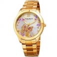 Akribos XXIV Women's Quartz Swarovski Crystal Gold-Tone Stainless Steel Bracelet Watch