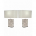 Studio 350 Set of 2, Ceramic White Silver Table Lamp 23 inches high