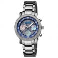 Akribos XXIV Women's Diamond-accented Blue Chronograph Bracelet Watch