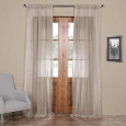 Exclusive Fabrics Open Weave Cinder Grey Linen Sheer Curtain Panel