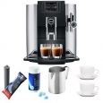 Jura E8 Espresso Coffee Machine + Cleaning Tablets + Cups + Filter + Pitcher