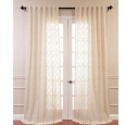 Exclusive Fabrics Saida Embroidered Faux Linen Sheer Curtain Panel