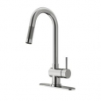 VIGO Gramercy Stainless Steel Pull-Down Kitchen Faucet with Deck Plate