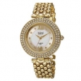 Burgi Women's Swiss Quartz Diamond Markers Alloy Bracelet Watch