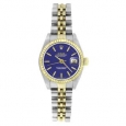 Pre-owned Rolex Women's 69173 Datejust Two-Tone Blue Stick Watch