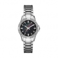 Bulova Women's 96L214 Classic Stainless Crystal Accents Black MOP Dial Bracelet Watch
