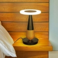 VONN Lighting VSRT6507BL Silva 12-inch Height Integrated LED Table Lamp in Plated Black Wood Finish