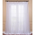 Exclusive Fabrics Signature White Extra Wide Double Layer Sheer Curtain Panel in 84