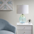 Urban Habitat Borel Blue 23.5-inch Table Lamp with White Drum Shade