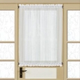 Semi-Sheer Micro-Stripe 40 Inch Tailored Door Curtain Panel With Tieback