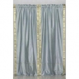 Gray Rod Pocket Sheer Sari Curtain / Drape / Panel - Pair
