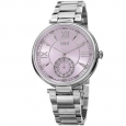 Burgi Women's Swarovski Crystal Classic Purple/Silver-Tone Stainless Steel Bracelet Watch