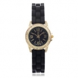 Journee Collection Rhinestone Round Face Silicone Band Watch