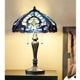 Stained Glass Tiffany-style Multicolored Glass/Resin Sea Shore Table Lamp