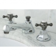 Chrome & Black Cross-handle Widespread Bathroom Faucet