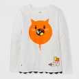 Girls' Toca Boca Cat Graphic Long Sleeve T-Shirt - Cream S, White