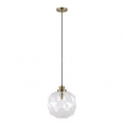Catalina 14-inch Clear Glass Faceted Orb Pendant with Antique Brass                          Accents
